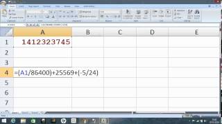 Excel formula : Convert Unix time to real time/date