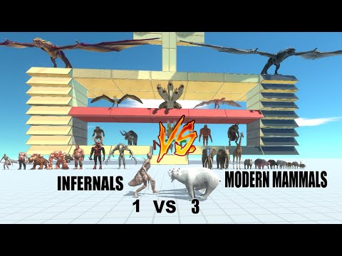 1 VS 3 INFERNALS VS  MODERN MAMMALS  Animal Revolt Battle Simulator