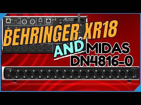 Behringer XR18 with Midas DN4816-O for IEM Splitter