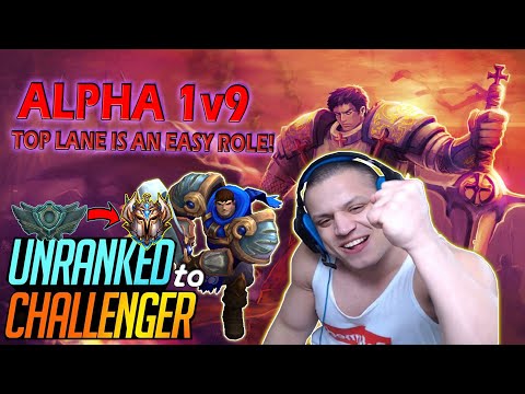 TYLER1 GAREN 1v9 | THE ALPHA CHAMPION | FULL GAME TOP LANE (UNRANKED TO CHALLENGER TOP)