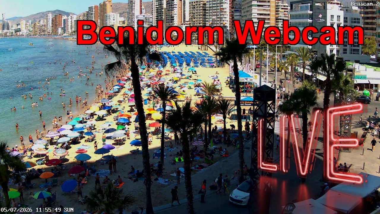 Live webcam view of Benidorm Levante Beach & Skyline