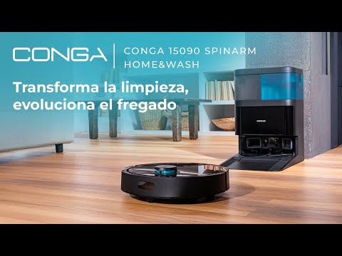 Robot aspirador Conga 15090 SpinArm Home&Wash con Base de autovaciado y App.