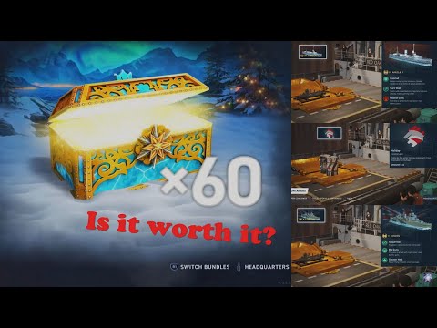Opening 65 Super Santa '22 Crates | World of Warships: Legends
