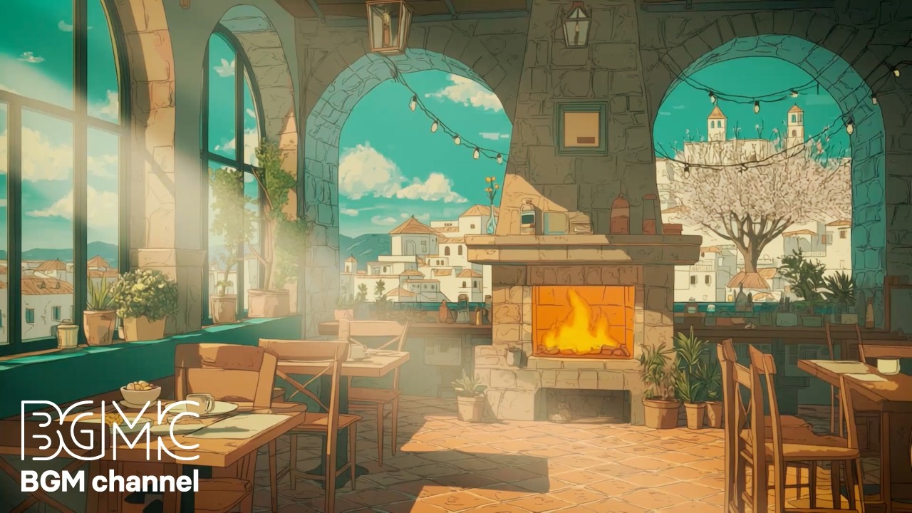 Cozy Stone Café with Slow Bossa Nova ☕ Relaxing Music for Work & Study