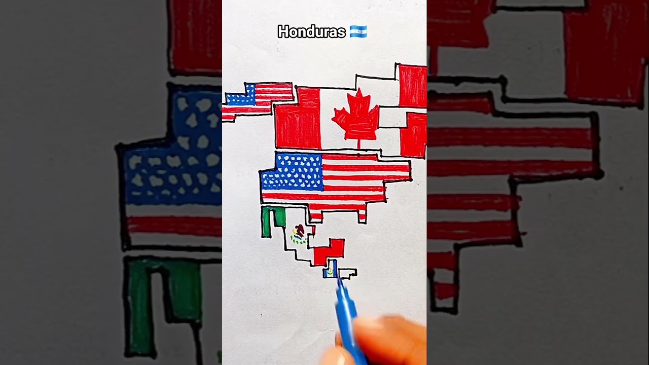 Draw Flag Map of Honduras 🇭🇳 #honduras #flag