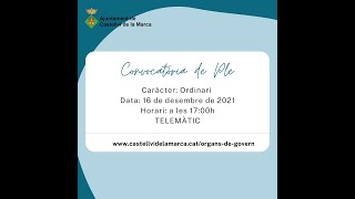 Ple ordinari desembre - Ajuntament de Castellví de la Marca