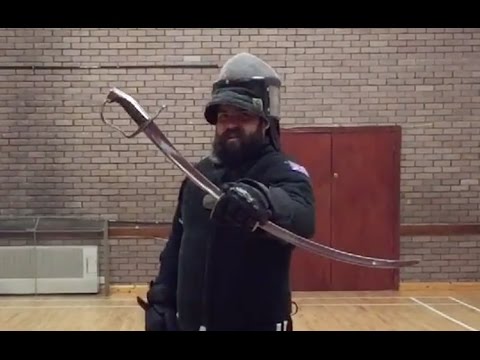 Sparring with a ridiculously curved sabre!