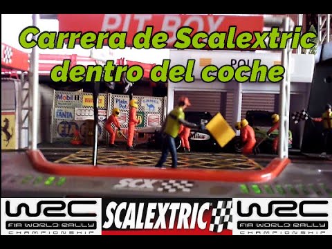 Espectacular carrera Scalextric con efectos sonoros