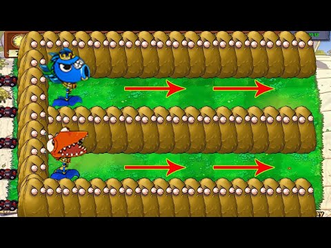 Plants vs Zombies Hack - Blue Snow Pea and Orange Peashooter vs 999 Zombies (Roblox Rainbow Friends)