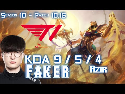 T1 Faker AZIR vs SYLAS Mid - Patch 10.16 KR Ranked