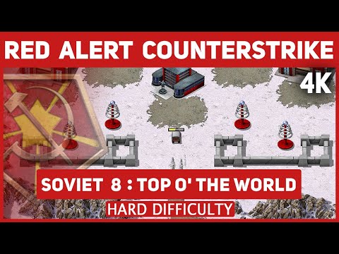 Red Alert Counterstrike Remastered 4K - Soviet Mission: 8 Top O' The World - Hard Difficulty