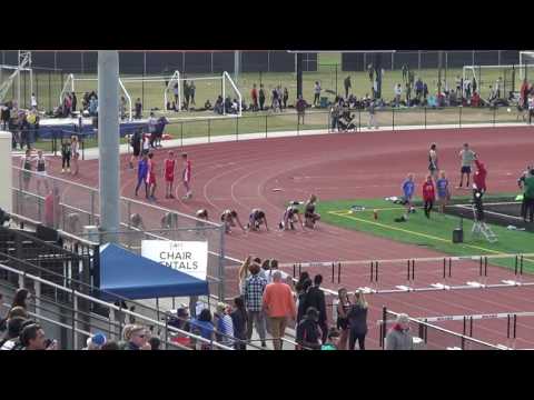 L Willingham & L Fitzgerald - VarG 100m Hurdles at Sunset Finals 5-5-17 - Los Alamitos Girls