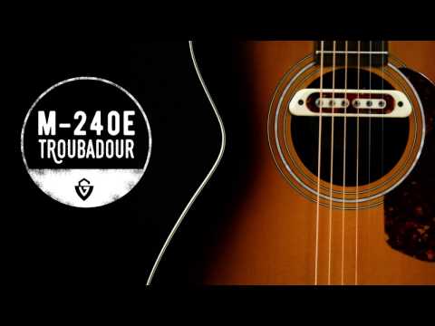 Guild M-240E Troubadour Solid Top Concert Acoustic Guitar W/ DeArmond Boss Pickup, V.Sunburst Satin image 9
