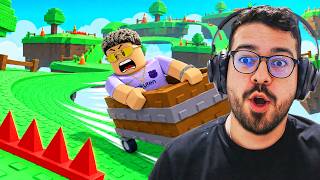 DESCI A PISTA MAIS LOUCA DO ROBLOX! Rodar em um carrinho