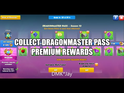 Collect DRAGONMASTER PASS Premium rewards - Dragon Mania Legends - (DMK*Jay) 드래곤 매니아 레전드