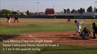 LBCC Baseball's Tony Monroy 2-run go-ahead single vs Compton