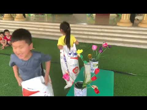 Video Trò chơi vận động: Nhảy bao bố các bé 5-6 tuổi A3 trường MN Xuân Lương