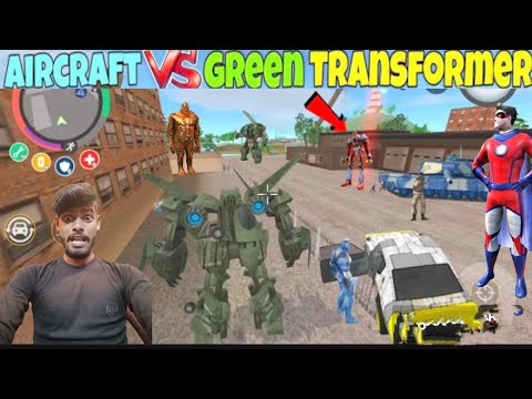 Rope Hero: Vice Town (Aircraft Transformer Fight Red Light Boss) Jet Airplane Robot Fight Army Base