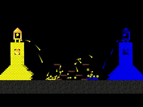 Castle Destruction, The War, Day 9 - Marble Race Battle Tournament in Algodoo