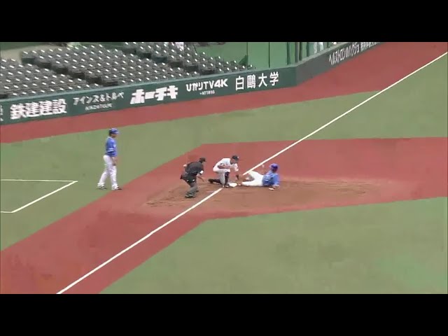 【ファーム】ライオンズ・内外野陣の素早い中継で進塁阻止!! 2018/4/26 L-DB(ファーム)