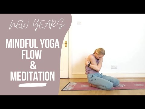 A Mindful New Year's Themed Yoga Flow and Meditation with Intention Setting