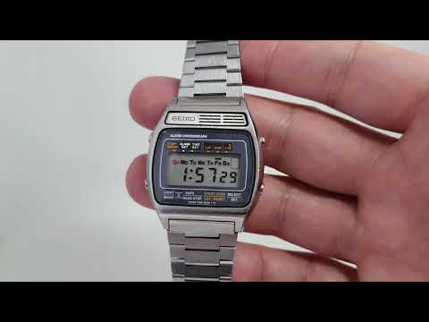 1978 Seiko LCD digital chronograph watch with original bracelet.  Model Reference A158-5050 / DHZ018