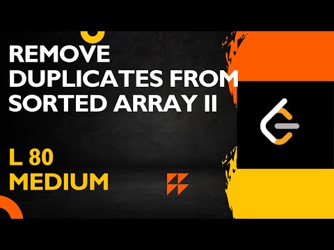 Remove Duplicates From Sorted Array Ii Two Pointers Leetcode 80 Dsainjs Javascript Dsa