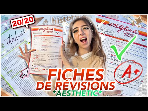 COMMENT JE FAIS MES FICHES DE RÉVISIONS ✨AESTHETIC✨ ! *20/20*