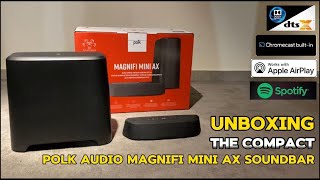 Video thumbnail for POLK MAGNIFI MINI AX ULTRA COMPACT SOUNDBAR - UNBOXING & DEMO #dolbyatmos #dtsx #soundbar by RJ Talkies