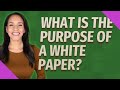 What is the purpose of a White Paper?