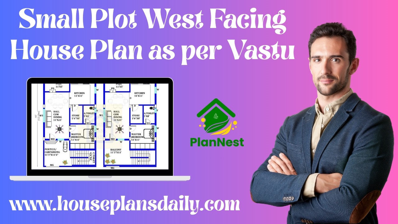 Small Plot West Facing House Plan as per Vastu| Modern Design