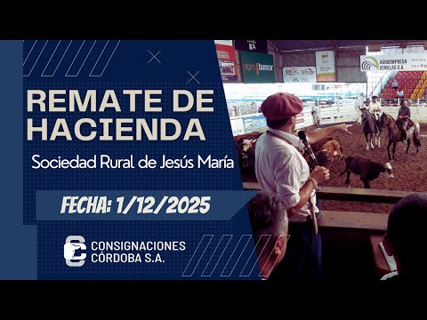 Remate habitual de Consignaciones Córdoba 01/12/2025.