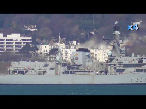 Brixham Views Of HMS Westminster In Torbay 08/03/2018