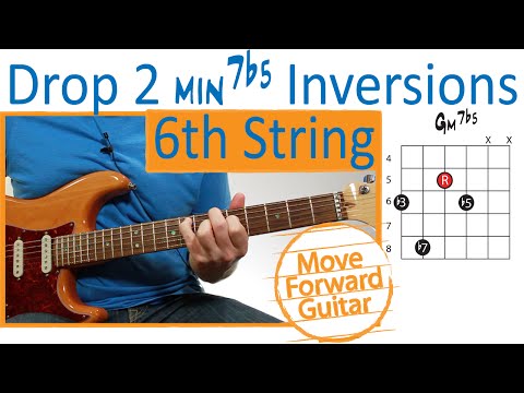 Guitar Chord Inversions - Drop 2 m7b5 - 6th String