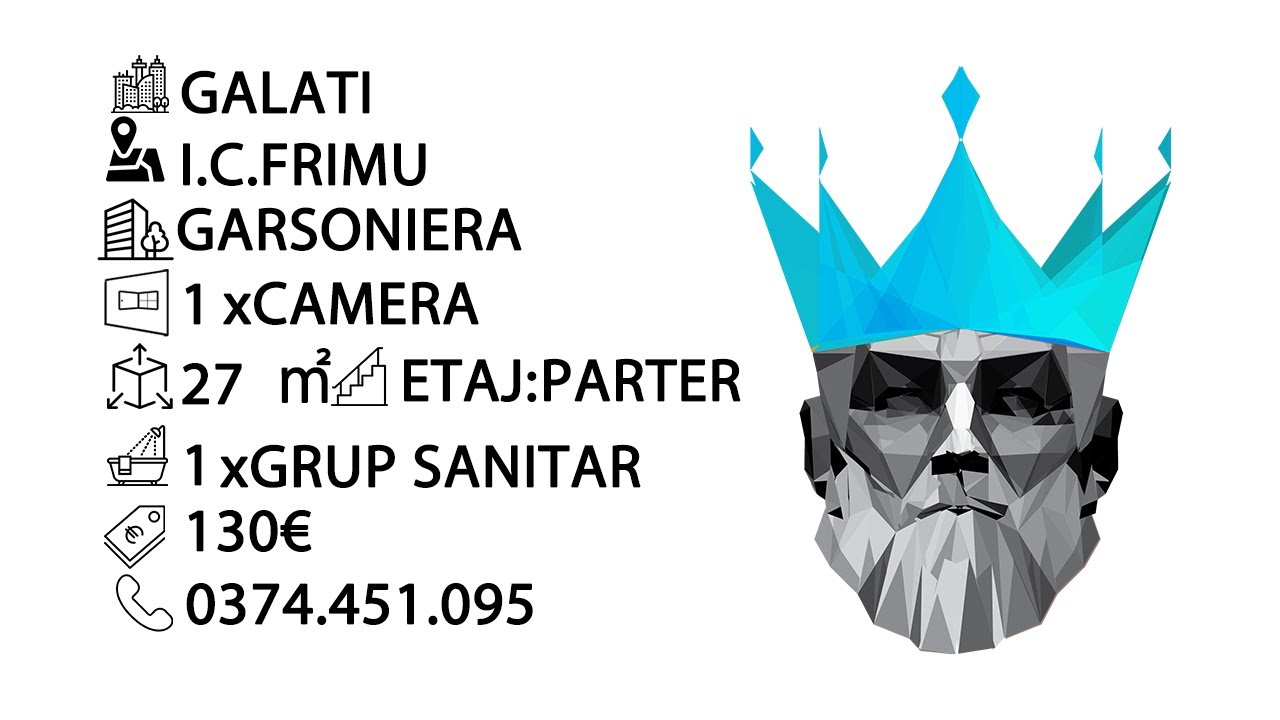 Tur video I.C. Frimu | Apartament | 1  Camera | Centrala | Gradina | Decomandat |
