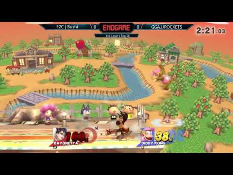 ENDGAME 1v1 Losers Top 16 – E2C l Bushi (Bayonetta) vs. GGA.JJROCKETS (Diddy Kong)