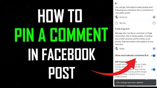 How to Pin a Comment in Facebook Post (Easy Method)