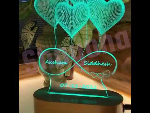 personalized infinity heart Multicolor light with name