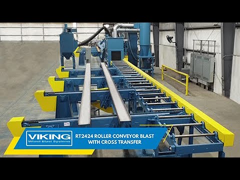 RT2424 Roller Conveyor Blast With Cross Transfer