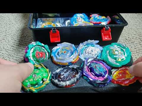Unboxing nephews aftermarket 12 piece beyblade set with 2 hand  held launchers and tool box amazon