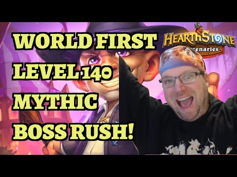 WORLD FIRST Level 140 Mythic Boss Rush - Silas Darkmoon Empress Shek'zara - Hearthstone Mercenaries