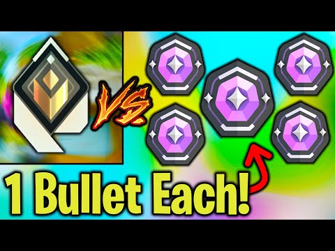 5 Diamonds with ONE BULLET Each VS Radiant Player!