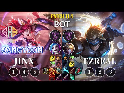 SRB Sangyoon Jinx vs Ezreal Bot - KR Patch 11.4