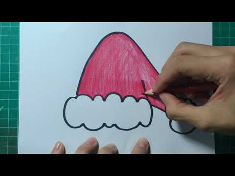 How To Draw A Cute Christmas Hat | Christmas Drawing | สอนวาดรูปหมวกคริสต์มาสแบบง่ายๆ น่ารักๆ