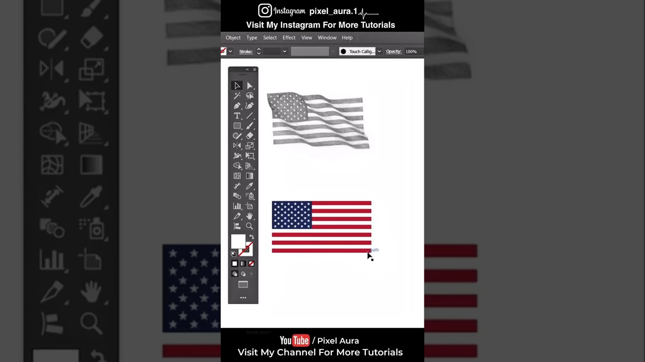 🇺🇸 Vector Flag Design | Illustrator Waving Flag Effect Tutorial 🎨✨