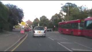 The A24 northbound through Epsom, Surrey