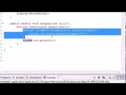 Java Video Tutorial Part 34 |  Table for Multi Arrays
