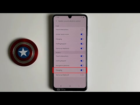 How to enable/disable Vibration when charging is prohibited on Samsung A22 Android 11