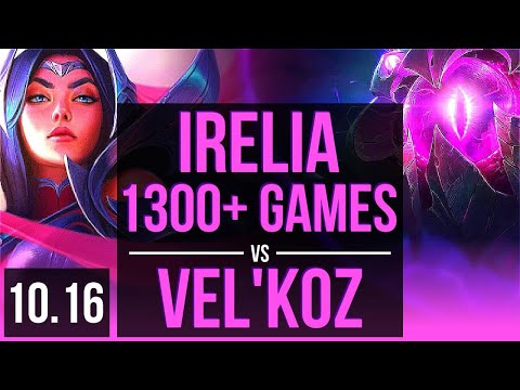 IRELIA vs VEL'KOZ (MID) | 1300+ games, 3 early solo kills, KDA 13/3/9 | EUW Grandmaster | v10.16