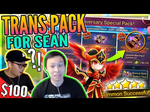 $100 Transcendence Pack For SeanB?! - Streamer LUCK?! Vanessa Please? - Summoners War